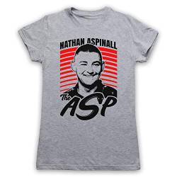 My Icon Art & Clothing Nathan Aspinall The Asp Darts Tribute English Player Damen T-Shirt, Grau, XL von My Icon Art & Clothing