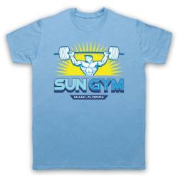 My Icon Art & Clothing Pain Gain Sun Gym Bodybuilding Logo Film Herren T-Shirt, Hellblau, XL von My Icon Art & Clothing