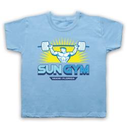 My Icon Art & Clothing Pain Gain Sun Gym Bodybuilding Logo Film Kinder T-Shirt, Hellblau, 12-13 Jahren von My Icon Art & Clothing
