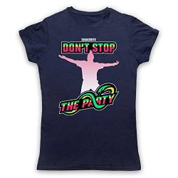 My Icon Art & Clothing Snakebite Don't Stop The Party Darts Entry Music Pose Silhouette Damen T-Shirt, Ultramarinblau, XL von My Icon Art & Clothing