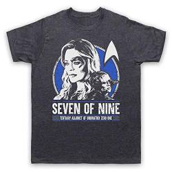 My Icon Art & Clothing Trek Seven of Nine Tertiary Adjunct of Unimatrix Zero One Herren T-Shirt, Jahrgang Schiefer, Medium von My Icon Art & Clothing