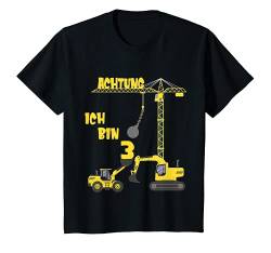 Kinder Ich bin 3 Jahre Bagger zum 3. Geburtstag Abrissbirne Jungen T-Shirt von My Little Heroes Geschwister und Geburtstags Shop