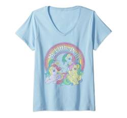 My Little Pony Group Windy, Sunlight, Skydancer Rainbow Logo T-Shirt mit V-Ausschnitt von My Little Pony