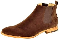Herren Leder Gefüttert Chukka Desert Ankle Chelsea Boots, Braun - dunkelbraun - Größe: 41 EU von My Perfect Pair