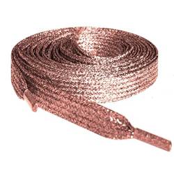 Rose Gold Glitter Flat Shoelaces/Shoestrings for women and girls trainers, boots, converse von My Ribbon Laces by Pimp my shoes