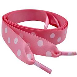 My Ribbon Laces Schnürsenkel, 65 cm, gemustert, flache Schnürsenkel, für Turnschuhe, Stiefel und Schuhe, Pink, pink mit punkten, Einheitsgröße von My Ribbon Laces