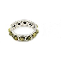 MyBer® Fingerring Ring aus Bernstein "Herz" Bernsteinring mit kleinen Herzchen grün Schmuck Damen Silber 925 von MyBer