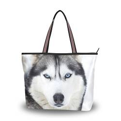 MyDaily Damen-Handtasche mit Husky-Motiv, Mehrfarbig - mehrfarbig - Größe: Large von MyDaily