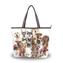 MyDaily Damen-Handtasche mit niedlichem Hundemotiv, Mehrfarbig - mehrfarbig - Größe: Large von MyDaily