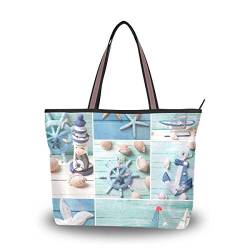 MyDaily Modische Schultertasche für Damen, Strand-Thema, Handtaschen, groß, Mehrfarbig - mehrfarbig - Größe: Large von MyDaily