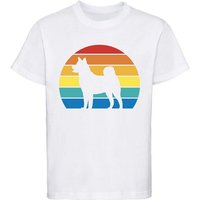 MyDesign24 Print-Shirt Kinder Hunde T-Shirt bedruckt - Retro Akita Bild Baumwollshirt mit Aufdruck, i236 von MyDesign24