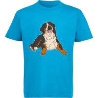 MyDesign24 Print-Shirt bedrucktes Kinder Hunde T-Shirt - Berner Sennen Hund liegend Baumwollshirt mit Aufdruck, i218 von MyDesign24