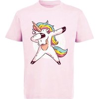 MyDesign24 Print-Shirt bedrucktes Kinder Mädchen Einhorn T-Shirt - dab Tanzmove Baumwollshirt mit Aufdruck, i206 von MyDesign24