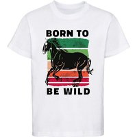 MyDesign24 Print-Shirt bedrucktes Kinder T-Shirt Pferd - Born to be wild Baumwollshirt mit Aufdruck, i160 von MyDesign24
