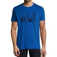 MyDesign24 T-Shirt Herren Fun Print Shirt - Trinkshirt Evolution bis zum trinkenden Mann Baumwollshirt mit Aufdruck Regular Fit, i312 von MyDesign24