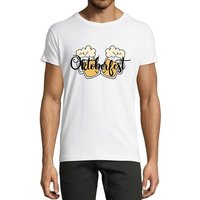MyDesign24 T-Shirt Herren Party Shirt - Trinkshirt Oktoberfest T-Shirt 2 Biergläser Baumwollshirt mit Aufdruck Regular Fit, i326 von MyDesign24