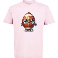 MyDesign24 T-Shirt Kinder Football Print Shirt - Niedlicher American Football mit Augen Bedrucktes Jungen und Mädchen American Football T-Shirt, i491 von MyDesign24