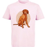 MyDesign24 T-Shirt Kinder Hunde Print Shirt bedruckt - Sitzender brauner Hund Baumwollshirt mit Aufdruck, i257 von MyDesign24