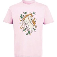 MyDesign24 T-Shirt Kinder Pferde Print Shirt bedruckt - Aufsteigendes Einhorn Baumwollshirt mit Aufdruck, i254 von MyDesign24