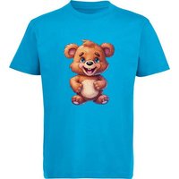 MyDesign24 T-Shirt Kinder Wildtier Print Shirt bedruckt - Baby Bär Baumwollshirt mit Aufdruck, i270 von MyDesign24