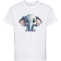 MyDesign24 T-Shirt Kinder Wildtier Print Shirt bedruckt - Baby Elefant Baumwollshirt mit Aufdruck, i272 von MyDesign24