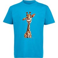 MyDesign24 T-Shirt Kinder Wildtier Print Shirt bedruckt - Baby Giraffe Baumwollshirt mit Aufdruck, i273 von MyDesign24