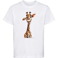 MyDesign24 T-Shirt Kinder Wildtier Print Shirt bedruckt - Baby Giraffe Baumwollshirt mit Aufdruck, i273 von MyDesign24