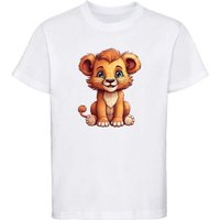 MyDesign24 T-Shirt Kinder Wildtier Print Shirt bedruckt - Baby Löwe Baumwollshirt mit Aufdruck, i267 von MyDesign24