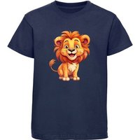 MyDesign24 T-Shirt Kinder Wildtier Print Shirt bedruckt - Baby Löwe Baumwollshirt mit Aufdruck, i275 von MyDesign24