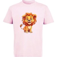 MyDesign24 T-Shirt Kinder Wildtier Print Shirt bedruckt - Baby Löwe Baumwollshirt mit Aufdruck, i275 von MyDesign24