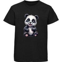 MyDesign24 T-Shirt Kinder Wildtier Print Shirt bedruckt - Baby Panda Bär Baumwollshirt mit Aufdruck, i264 von MyDesign24