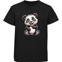 MyDesign24 T-Shirt Kinder Wildtier Print Shirt bedruckt - Baby Panda Bär Baumwollshirt mit Aufdruck, i277 von MyDesign24