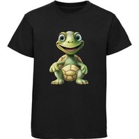 MyDesign24 T-Shirt Kinder Wildtier Print Shirt bedruckt - Baby Schildkröte Baumwollshirt mit Aufdruck, i279 von MyDesign24
