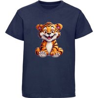 MyDesign24 T-Shirt Kinder Wildtier Print Shirt bedruckt - Baby Tiger Baumwollshirt mit Aufdruck, i278 von MyDesign24