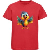 MyDesign24 T-Shirt Kinder Wildtier Print Shirt bedruckt - Baby Vogel Baumwollshirt mit Aufdruck, i271 von MyDesign24