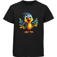 MyDesign24 T-Shirt Kinder Wildtier Print Shirt bedruckt - Baby Vogel Baumwollshirt mit Aufdruck, i271 von MyDesign24