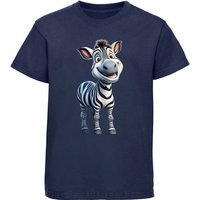 MyDesign24 T-Shirt Kinder Wildtier Print Shirt bedruckt - Baby Zebra Baumwollshirt mit Aufdruck, i280 von MyDesign24
