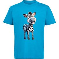 MyDesign24 T-Shirt Kinder Wildtier Print Shirt bedruckt - Baby Zebra Baumwollshirt mit Aufdruck, i280 von MyDesign24