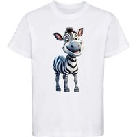 MyDesign24 T-Shirt Kinder Wildtier Print Shirt bedruckt - Baby Zebra Baumwollshirt mit Aufdruck, i280 von MyDesign24