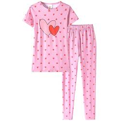 MyFav Kinder Mädchen Pyjama Set Weiche Bequeme Nachtwäsche Baumwolle Pyjama Größe 4 bis 14 Jahre, love, 10 Jahre von MyFav