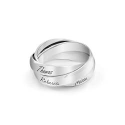 MYKA Personalisierte Charlize Russischer Ring aus Sterling Silber 925 / Vergoldet - Schmuck Geschenk für Damen - Mutter - Freundin (925er Sterling Silber) von MyNameNecklace