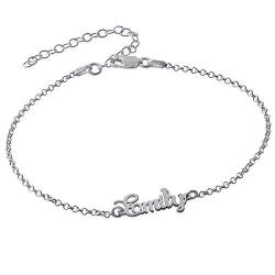 MyNameNecklace MYKA Personalisierte Fußkette mit Namen aus Sterling Silber 925 / Vergoldet - Geschenk für Damen - Mutter - Freundin (925er Sterling Silber) von MyNameNecklace