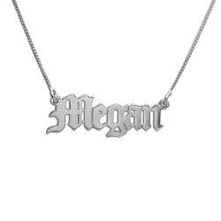 MyNameNecklace MYKA Personalisierte Gothic-Namenskette im Altenglischen Stil aus Sterling Silber 925 / Vergoldet - Anpassbar Geschenk für Damen - Mutter - Freundin (585er Weißgold) von MyNameNecklace