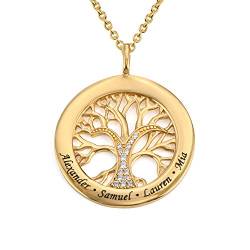 MyNameNecklace MYKA Personalisierte Halskette mit Kettengliedern und Namen aus Sterling Silber 925 / Vergoldet - Schmuck Geschenk für Damen - Mutter - Freundin (750er Gold-Vermeil) von MyNameNecklace