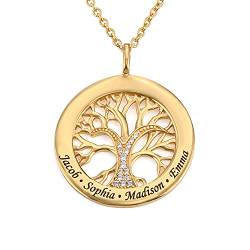 MyNameNecklace MYKA Personalisierte Halskette mit Kettengliedern und Namen aus Sterling Silber 925 / Vergoldet - Schmuck Geschenk für Damen - Mutter - Freundin (750er vergoldetes 925er Silber) von MyNameNecklace