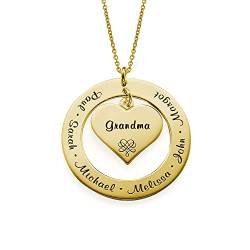 MyNameNecklace MYKA Personalisierte Kette für Großmütter und Mütter aus Sterling Silber 925 / Vergoldet - Geschenk für Damen - Mutter - Freundin (750er Gold-Vermeil) von MyNameNecklace