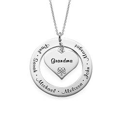 MyNameNecklace MYKA Personalisierte Kette für Großmütter und Mütter aus Sterling Silber 925 / Vergoldet - Geschenk für Damen - Mutter - Freundin (925er Sterling Silber) von MyNameNecklace