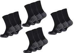 MySocksShop 12 Paar Wandersocken für Herren und Damen – Wintersocken Trekkingsocken Baumwollsocken Sportsocken Camping und Outdoorsocken (Schwarz 12er, 39-42) von MySocksShop