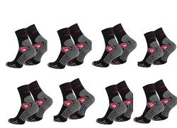 MySocksShop 8 Paar Wandersocken Trekkingsocken für Herren und Damen, Sportsocken, Atmungsaktiv (Schwarz/Grau 8 Paar, 43-46) von MySocksShop