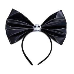 Myazs Halloween Haar Hoop Big Bow Stirnband Gothic Kürbis Schädel Kopfschmuck Maskerade Stirnbänder Cosplay Haarschmuck Große Schleife Stirnbänder Für Mädchen von Myazs